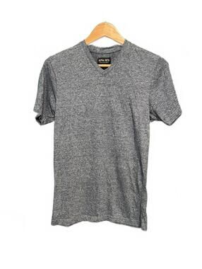 Alpha Beta Men’s Gray Marled V-Neck T-Shirt - Essential Minimalist Basics Size S